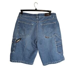 FUBU Mens 90s Skater Jorts Carpenter Denim Shorts Blue Baggy Streetwear Y2K